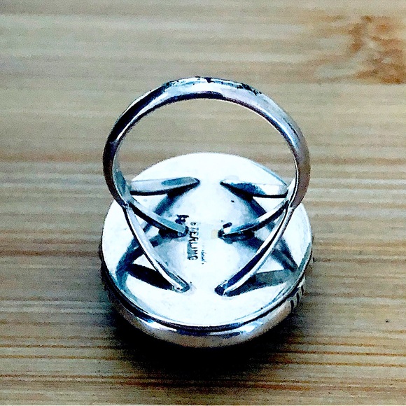 $195 Vintage Native American Estate Ring Sterling Mark Illegible Size 8 & 1/2 - Picture 5 of 8